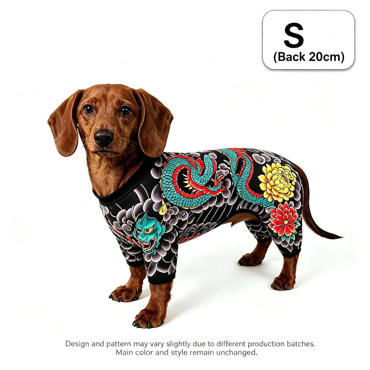 Streetwear Pet Tattoo Bodysuit – 4-Way Stretch Full-Body Costume for Small to Large Dogs & Cats (S–10XL).