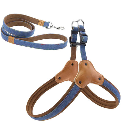 Adjustable Dog Harness & Leash Set – Breathable Heavy-Duty Saddle Harness for Small, Medium & Large Dogs, Secure Walking Rope Design.