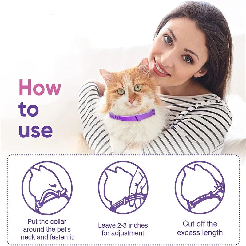 Calming Pet Collar – Anxiety Relief Retractable Collar for Dogs & Cats, Adjustable 56/72cm Design for Puppies, Kittens & Large Dogs