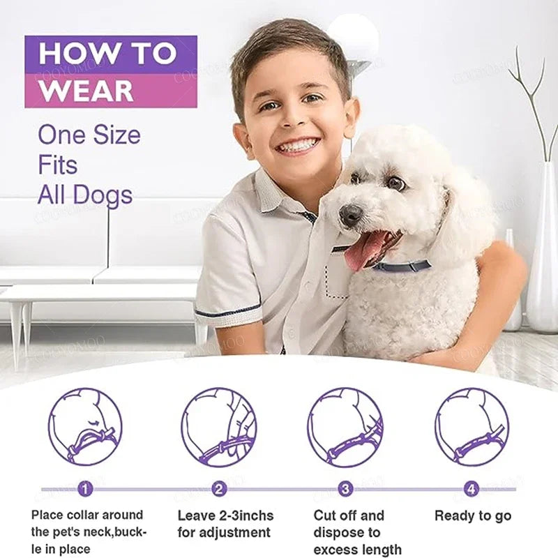 Calming Pet Collar – Anxiety Relief Retractable Collar for Dogs & Cats, Adjustable 56/72cm Design for Puppies, Kittens & Large Dogs