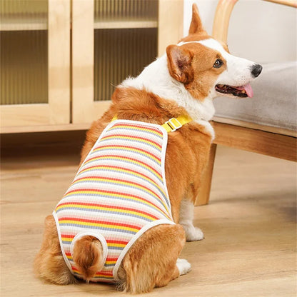Adjustable Pet Underwear Shorts – Washable Physiological Pants with Shoulder Strap for Female Dogs, Comfortable Safety Diaper Trousers for Pets.