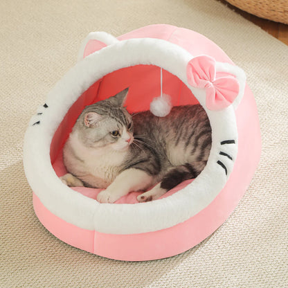 Four-Season Cat Bed House – Soft Comfortable Pet Sleeping Bag & Tent Nest, Cozy Basket-Style Habitat for Cats & Puppies.