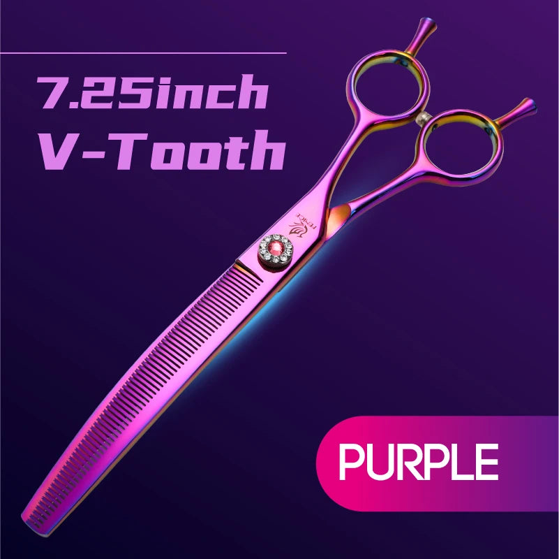 Fenice JP440C Professional Pet Grooming Scissors – 7-Inch Curved Thinning & Chunker Shears for Precision Dog Grooming.