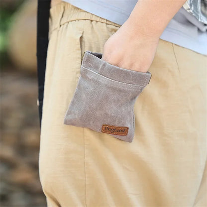 Hands-Free Dog Treat Training Pouch with Carabiner, Walking Snack Bag, Waist Pack Storage for Puppy Rewards & Pet Training.