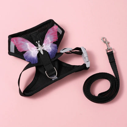 Adjustable Cat Harness & Leash Set – Breathable Comfortable Vest Harness for Cats & Small to Medium Dogs, Cute Walking Accessory.