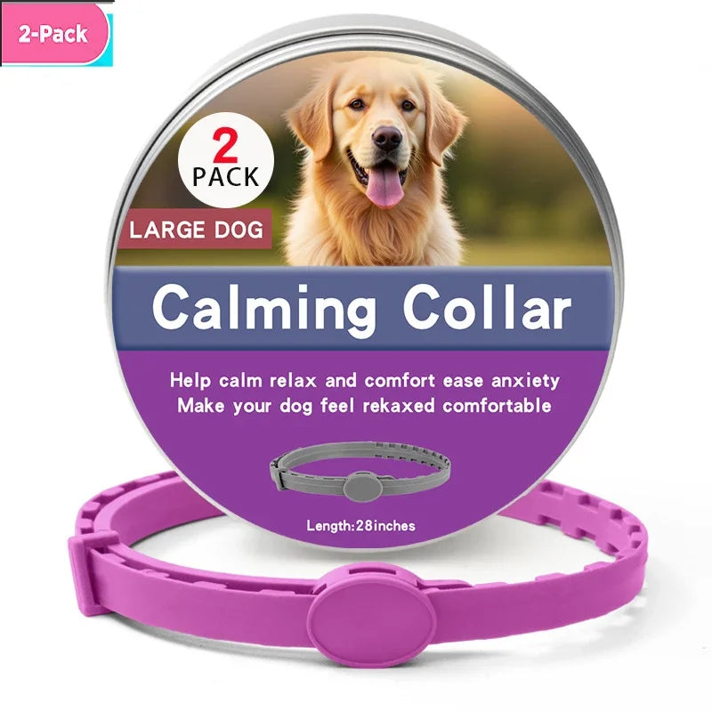Calming Pet Collar – Anxiety Relief Retractable Collar for Dogs & Cats, Adjustable 56/72cm Design for Puppies, Kittens & Large Dogs