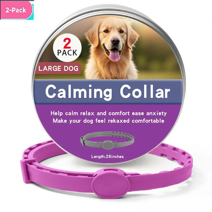Calming Pet Collar – Anxiety Relief Retractable Collar for Dogs & Cats, Adjustable 56/72cm Design for Puppies, Kittens & Large Dogs