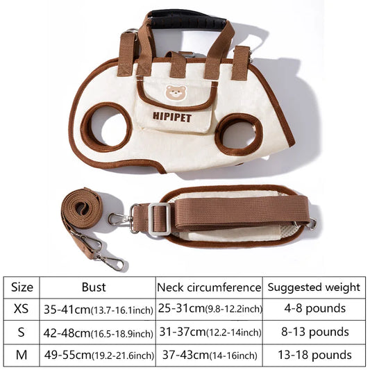 Portable Breathable Pet Backpack – Multifunctional Adjustable Dog & Cat Carrier with Built-In Traction Strap, Easy-to-Clean Travel Bag.