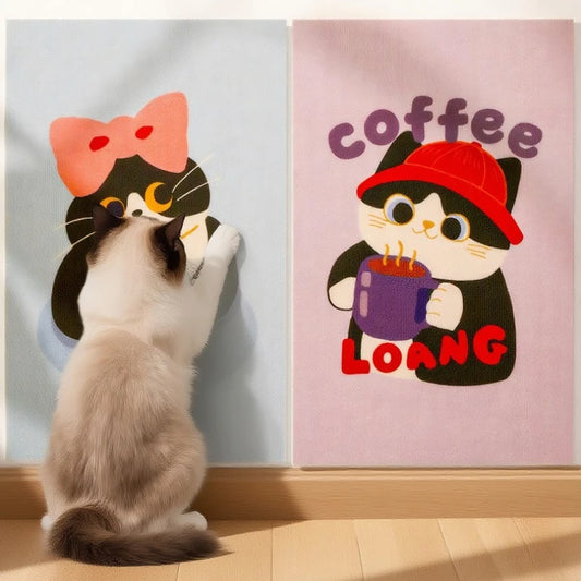 1PC Anti-Scratch Cat Mat – Cartoon Self-Adhesive Trimmable Carpet Pad for Furniture, Sofa & Wall Protection from Cat Scratching.