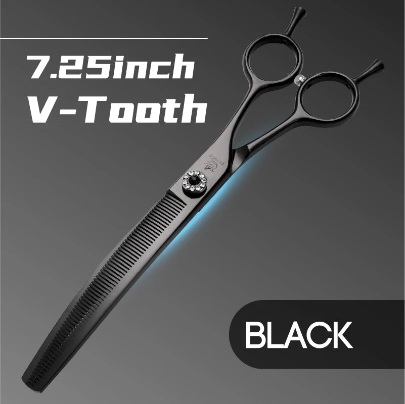 Fenice JP440C Professional Pet Grooming Scissors – 7-Inch Curved Thinning & Chunker Shears for Precision Dog Grooming.