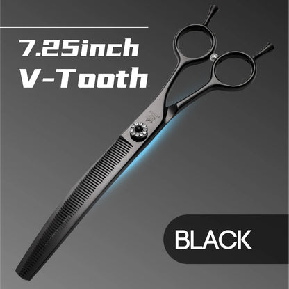 Fenice JP440C Professional Pet Grooming Scissors – 7-Inch Curved Thinning & Chunker Shears for Precision Dog Grooming.