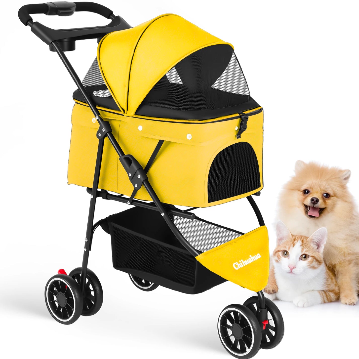 Portable Pet Stroller – Foldable Travel Carrier for Small Dogs & Cats, Comfortable Puppy & Pet Strolling Cart