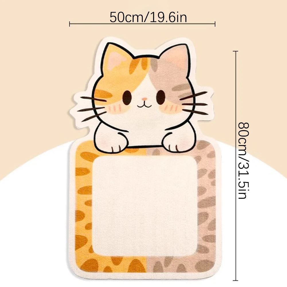 Self-Adhesive Cat Scratcher – Wall-Mounted Felt Scratch Mat with Hanging Toy, Durable Cat Scratching Pad for Cats.