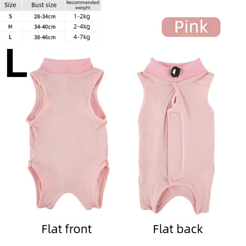 Cat Recovery Jumpsuit – Breathable Soft Anti-Licking Vest for Post-Surgery Wound Protection & Comfortable Recovery Care.