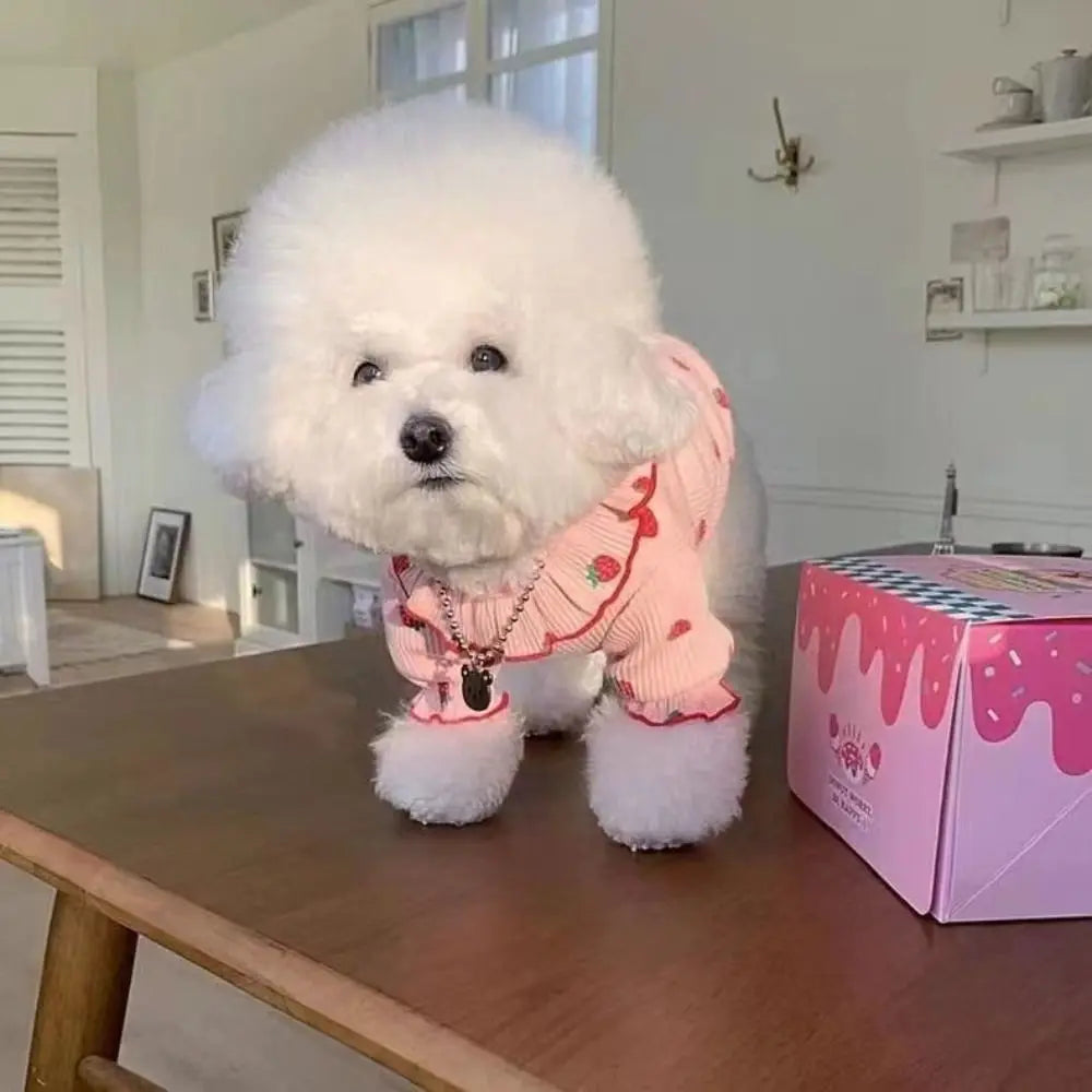 Cute Strawberry Pet Vest – Soft Breathable Dog & Cat Shirt for Puppies, Kittens & Small Pets.