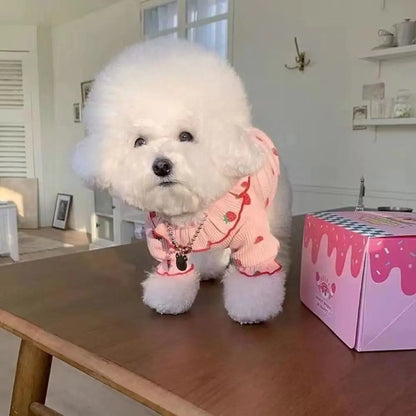 Cute Strawberry Pet Vest – Soft Breathable Dog & Cat Shirt for Puppies, Kittens & Small Pets.