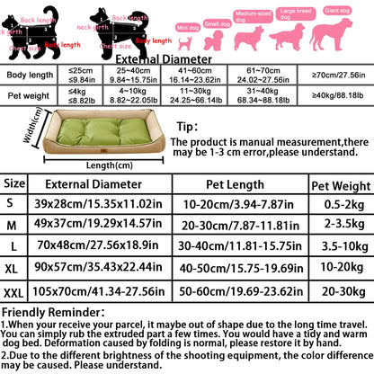 Large Waterproof Dog Bed – Soft All-Season Cooling Pet Sleeping Mat for Dogs, Puppies.