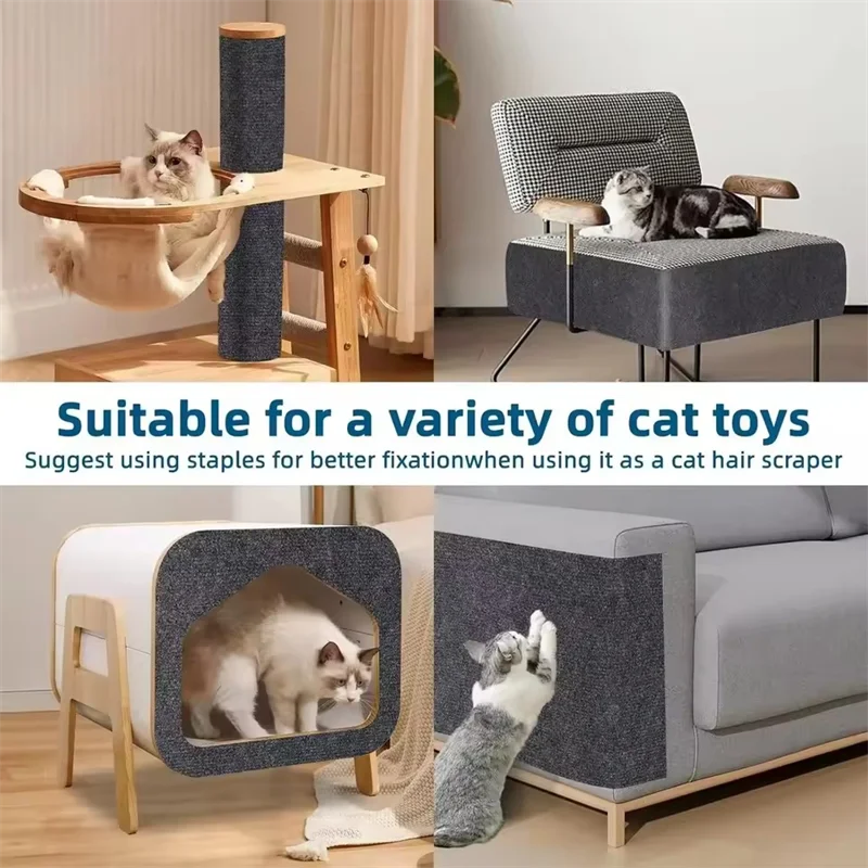 7-Color Cat Scratcher Sofa Protector – Trimmable Self-Adhesive Scratch Pad Carpet for Furniture Protection & Cat Claw Sharpening.