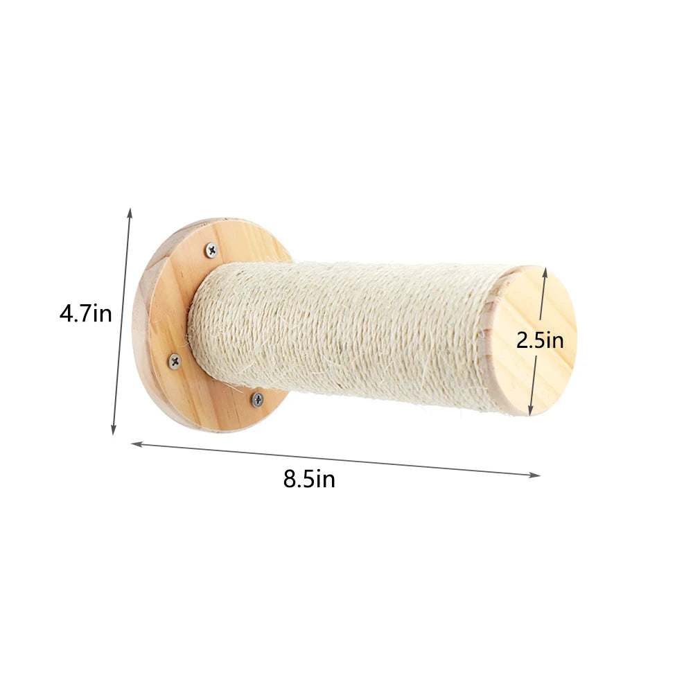 Wall-Mounted Cat Climbing Shelf – 4-Step Stairway with Sisal Scratching Post, Jumping Platforms & Cat Tree Furniture for Indoor Cats.