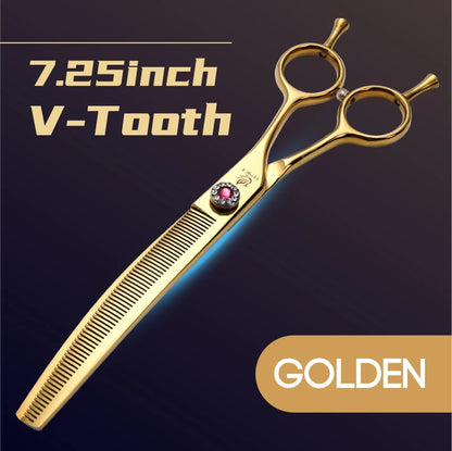 Fenice JP440C Professional Pet Grooming Scissors – 7-Inch Curved Thinning & Chunker Shears for Precision Dog Grooming.