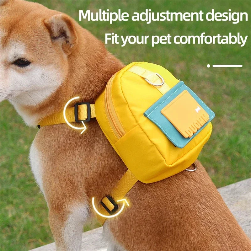Pet Training Treat Pouch Backpack – Portable Outdoor Waist Bag with Harness Collar, Snack Storage & Poop Bag Holder for Dogs & Puppies.
