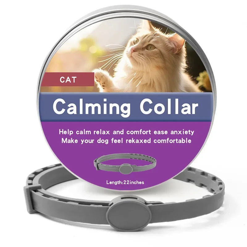 Calming Pet Collar – Anxiety Relief Retractable Collar for Dogs & Cats, Adjustable 56/72cm Design for Puppies, Kittens & Large Dogs