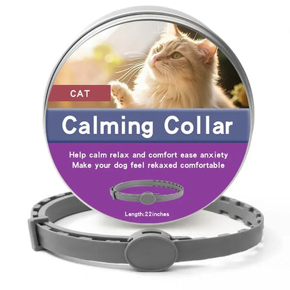 Calming Pet Collar – Anxiety Relief Retractable Collar for Dogs & Cats, Adjustable 56/72cm Design for Puppies, Kittens & Large Dogs