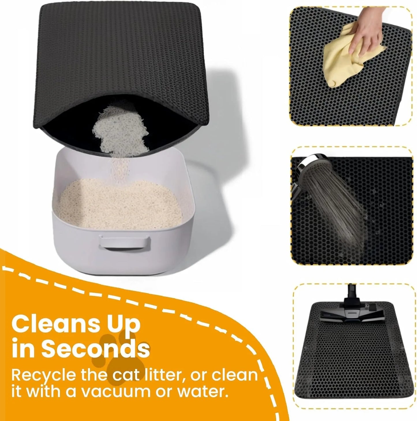 Double Layer Cat Litter Mat – Waterproof Non-Slip Litter Trapping Mat for Cats, Durable Wear-Resistant Pet Litter Box Floor Mat