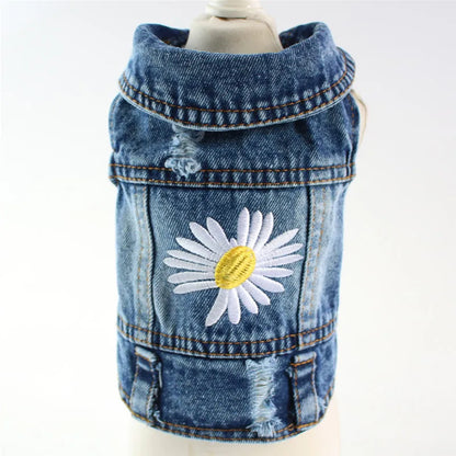 XS–2XL Denim Dog Jacket – Cowboy-Style Jean Vest Coat for Small Dogs, Puppies & Cats.