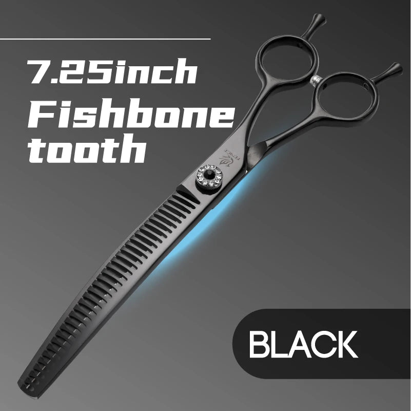 Fenice JP440C Professional Pet Grooming Scissors – 7-Inch Curved Thinning & Chunker Shears for Precision Dog Grooming.
