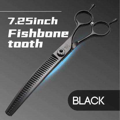 Fenice JP440C Professional Pet Grooming Scissors – 7-Inch Curved Thinning & Chunker Shears for Precision Dog Grooming.