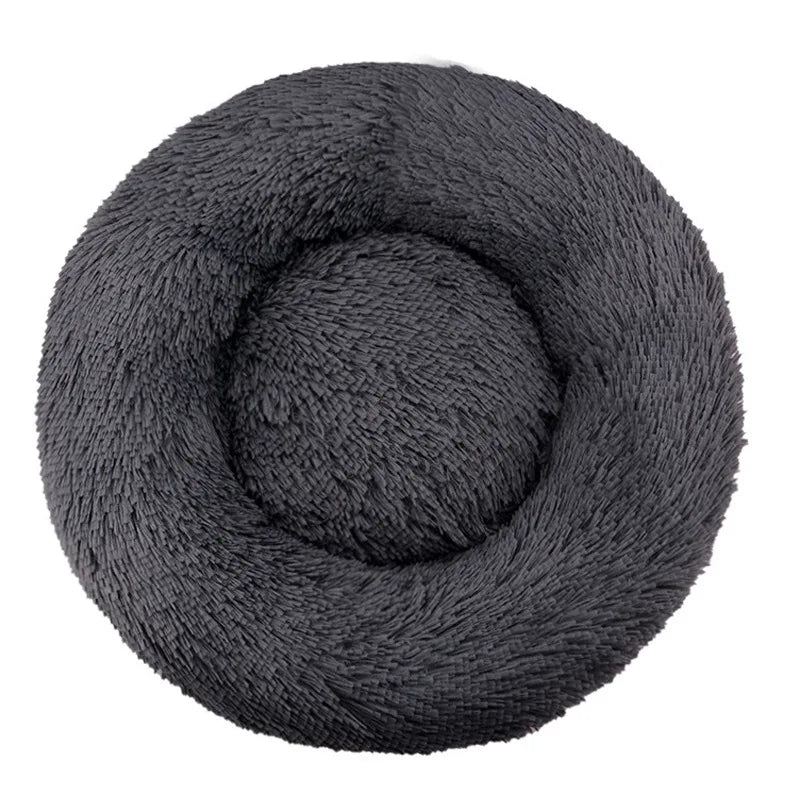 Round Plush Dog Bed – Winter Warm Washable Basket-Style Pet Bed for Small, Medium & Large Dogs & Cats, Soft Sofa-Style Sleeping Cushion.
