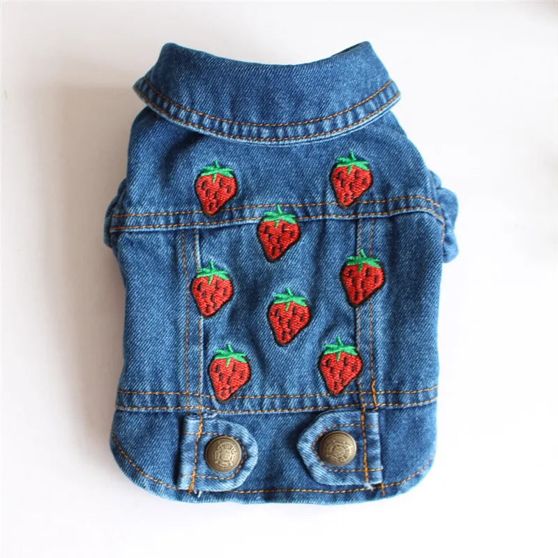 XS–2XL Denim Dog Jacket – Cowboy-Style Jean Vest Coat for Small Dogs, Puppies & Cats.