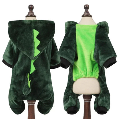 Cartoon Animal Pet Costume – Warm Winter Jumpsuit Pajamas for Small Dogs & Cats.