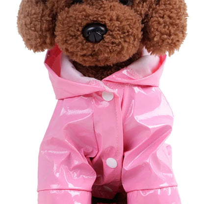 Summer Outdoor Pet Raincoat – Waterproof Hooded PU Jacket for Dogs & Cats, Lightweight Rainwear for Puppies, Sizes S-XL.