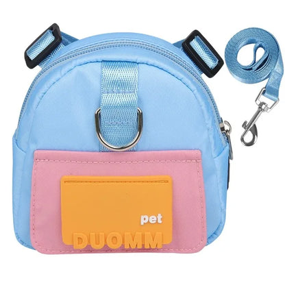 Waterproof Pet Backpack for Dogs – Outdoor Travel Puppy Bag with Harness & Collar, Ideal for Snacks and Walking Accessories.