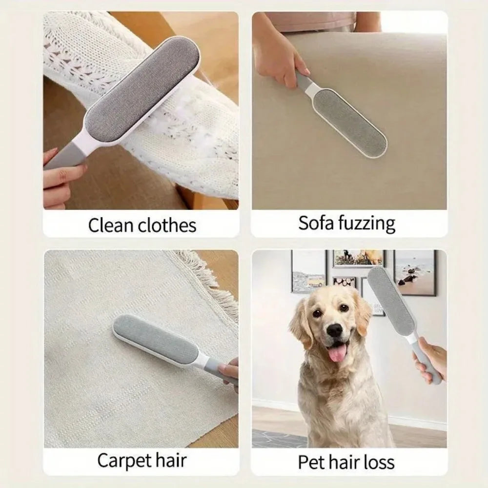 Double-Sided Pet Hair Remover – Manual Electrostatic Lint Brush for Cat & Dog Fur on Clothing, Sofas, Furniture & Carpets.