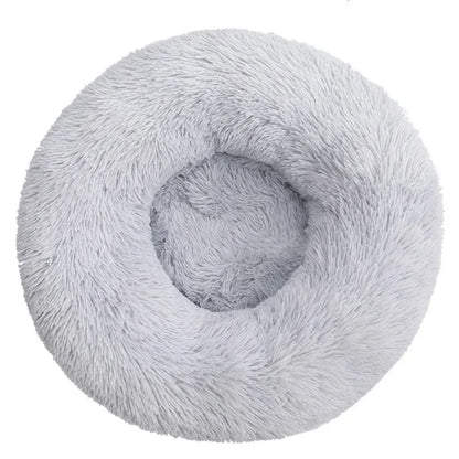 Round Plush Pet Bed – Super Soft Winter Warm Sleeping Bed for Cats & Dogs, Available in 6 Sizes (40–90cm) for Small to Large Pets.