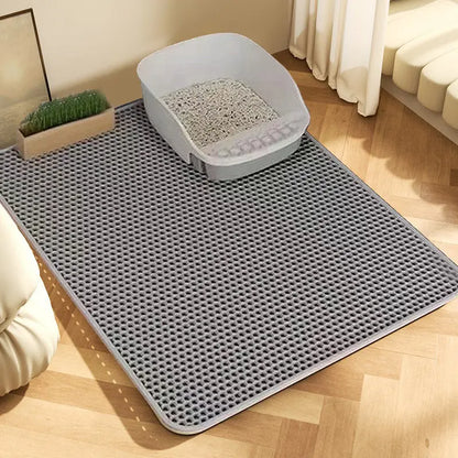 Extra-Large Cat Litter Mat, Heavy-Duty Waterproof, Double-Layer, Non-Slip, Washable Litter Trap Mat and Floor Protector for Cat Litter Boxes.