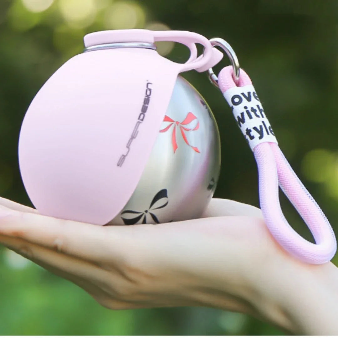 285ML Portable Pet Water Bottle – Leak-Proof Outdoor Drinking Cup with 304 Stainless Steel & Foldable Silicone Bowl for Dogs & Cats.