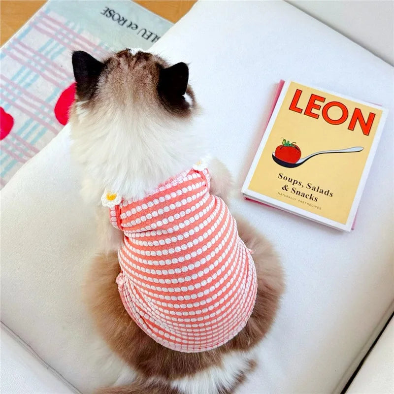 Fashion Pet Suspender Vest – Breathable Lightweight Summer Shirt for Dogs & Cats, Casual Puppy Pet Costume Clothing.