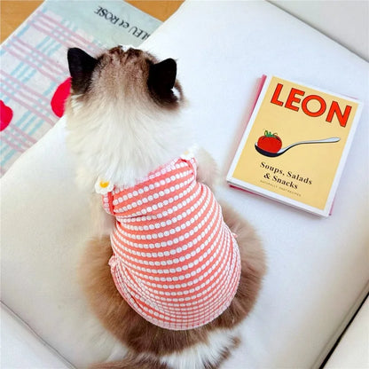 Fashion Pet Suspender Vest – Breathable Lightweight Summer Shirt for Dogs & Cats, Casual Puppy Pet Costume Clothing.