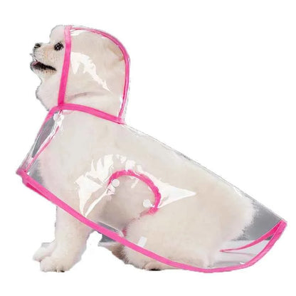 Transparent Waterproof Dog Raincoat – Hooded Pet Jacket for Outdoor Walks, Lightweight Protective Rain Gear for Dogs.