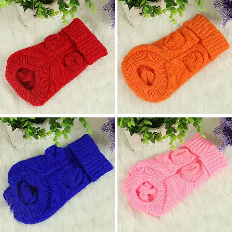Knitted Dog Sweater – Warm Winter Pet Clothes for Chihuahuas, Yorkies, Puppies & Small to Medium Dogs.