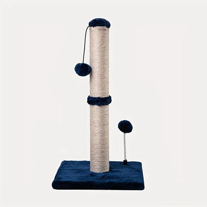 34-Inch Premium Cat Scratching Post – Indoor Sisal Scratcher Tree with Hanging Ball Toy for Adult Cats.