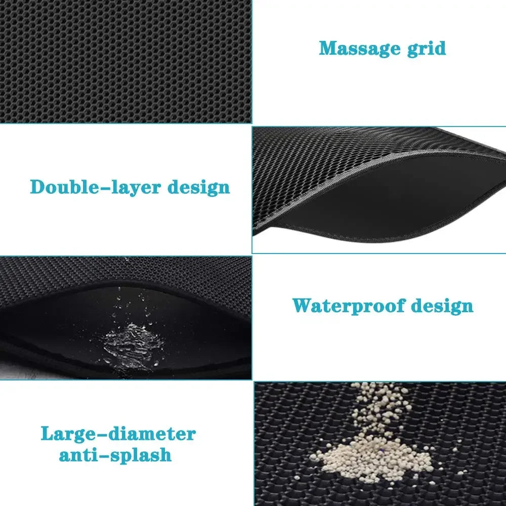 Cat Litter Mat With Gift Double Layer Waterproof Pet Litter Box Mat Non-slip Sand Cat Pad Washable Bed Mat Clean Pad Products.