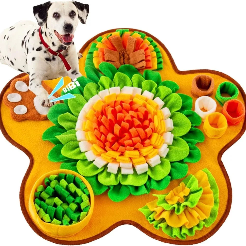 Pet Sniffing Mat – Interactive Dog Puzzle & Foraging Feeding Mat, Washable Foldable Training Toy for Dogs and Pets.