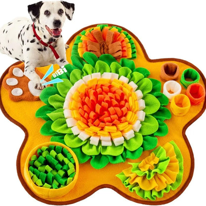 Pet Sniffing Mat – Interactive Dog Puzzle & Foraging Feeding Mat, Washable Foldable Training Toy for Dogs and Pets.