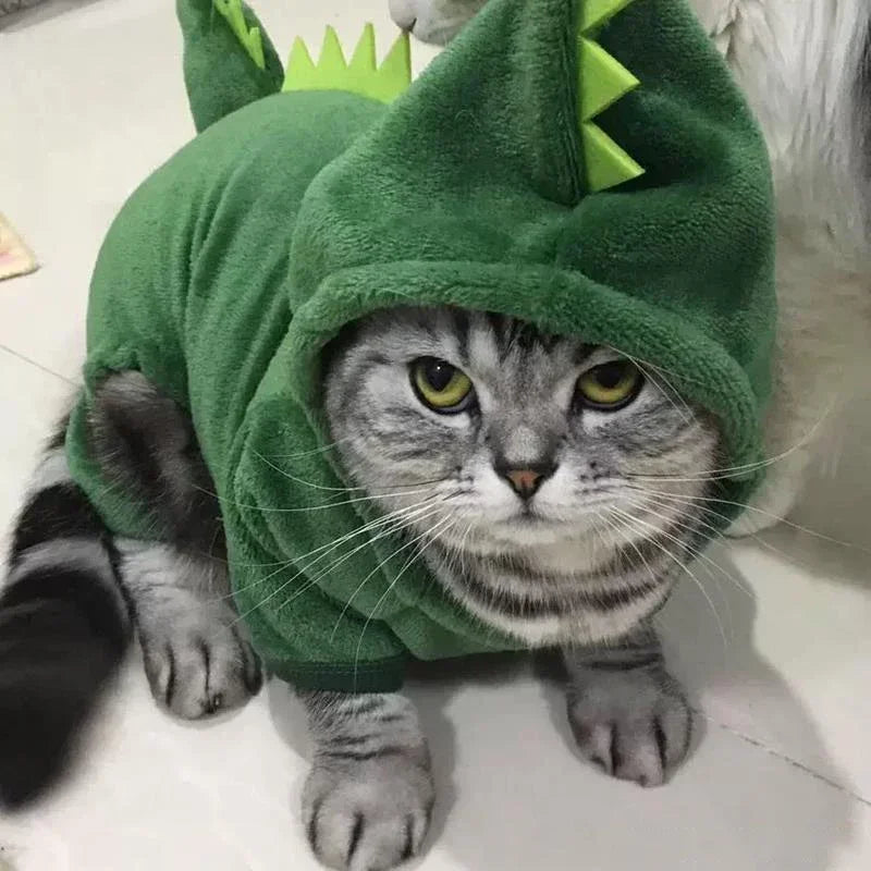 Cartoon Animal Pet Costume – Warm Winter Jumpsuit Pajamas for Small Dogs & Cats.