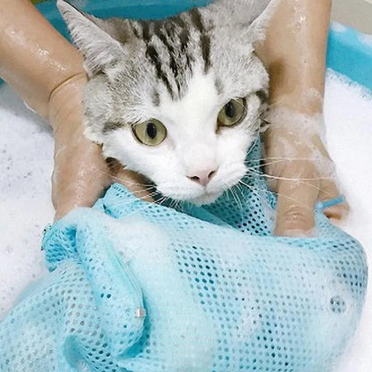 Cat Grooming Shower Bag – Adjustable Mesh Restraint Bag for Bathing, Nail Trimming & Grooming, Helps Prevent Scratching.